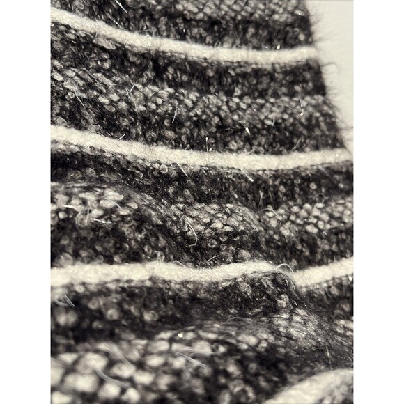 Zara Skirt Womens Small Grey Faux Fur Wool Blend Pencil Mini Tweed Metallic - Picture 3 of 8